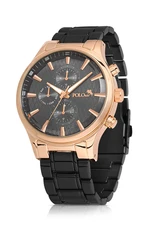 Polo Air Men's Wristwatch Black-Copper Color