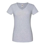 Iconic Vneck Fruit of the Loom Women's Grey T-shirt