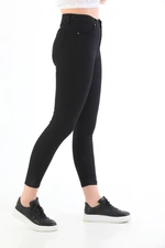 BİKELİFE Black Plus Size High Waist Lycra Gabardine Trousers.