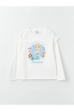 LC Waikiki Crew Neck Elsa Printed Long Sleeve Girls' T-Shirt