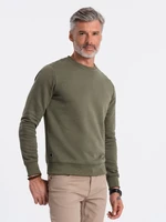 Ombre BASIC men's hoodless sweatshirt - dark olive green