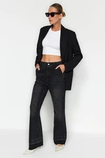 Trendyol Black Legs with Color Block High Waisted Wide Leg Jeans