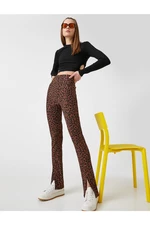 Koton High Waist Slit Trousers - Slim Fit