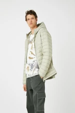 Koton Puffer Jacket Seasonal Hooded Zipper Pocket Detailed