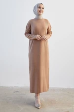 InStyle Arissa Turtleneck Long Knitwear Dress - Camel