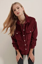 Bigdart 3865 Striped Corduroy Shirt - Plum