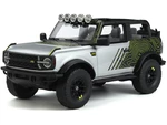 2022 Ford Bronco "By RTR" Silver Metallic and Black with Graphics 1/18 Model Car by GT Spirit