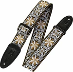 Levys M8HT-13 Print Series 2" 60's Hootenanny Jacquard Weave Guitar Strap Brown/White