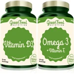 GreenFood Nutrition Omega 3 with Vitamin E + Vitamin D3 sada (na podporu činnosti nervovej sústavy)