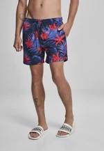 Swim shorts with blue/red pattern