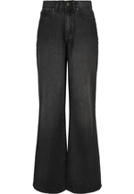 Women's wide denim pants - black