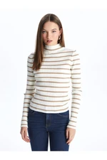 LC Waikiki Half Turtleneck Striped Long Sleeve Women's Knitwear Sweater