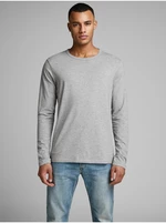 Šedé pánské triko s dlouhým rukávem Jack & Jones Basic - Pánské