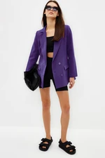 Trendyol Purple Regular Lined Double Breasted Closure Woven Blazer Jacket