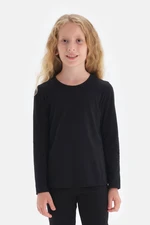 Dagi Black Crew Neck Long Sleeved T-Shirt