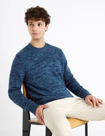 Blue men's brindle sweater Celio Denton