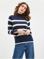 Women's white-blue striped sweater ORSAY