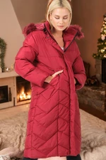 Z6751 DEWBERRY LADIES' COAT-PLAIN BURGUNDY