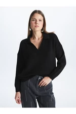 LC Waikiki Polo Neck Plain Long Sleeve Oversize Women's Knitwear Sweater