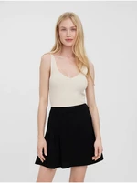 Krémové žebrované basic tílko VERO MODA Glory - Dámské