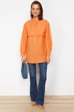 Trendyol Orange Cotton Woven Shirt