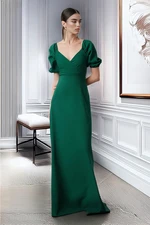 Trendyol Emerald Green A-Line Woven Long Evening Dress & Graduation Dress