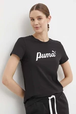 Bavlněné tričko Puma černá barva, 679315
