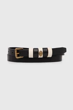 Kožený opasok Kurt Geiger London 20 MULTIKEEPER BELT dámsky, čierna farba, 760101109