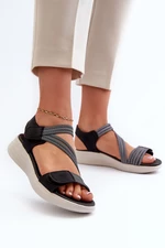 Dámské pohodlné sandály na suchý zip černá Eladora