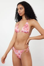 Trendyol Floral Patterned Tie-Up High Waist Hipster Bikini Bottom