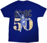 AC/DC Tricou Gold Fifty Blue S