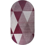 Bordowy dywan odpowiedni do prania 60x100 cm Oval – Vitaus