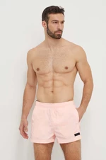 Plavkové šortky Calvin Klein růžová barva, KM0KM00941