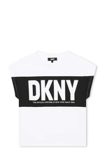 Dětské bavlněné tričko Dkny bílá barva