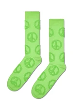 Ponožky Happy Socks Terry Peace Sign Sock zelená barva