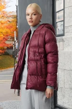 Trendyol Claret Red Regular Pattern Hooded Waist Drawstring Detail Water Repellent Winter Puffer Jacket