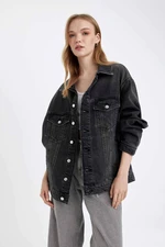 DEFACTO Oversize Wide Cut Buttoned Jean Jacket