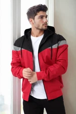 36136 Dewberry Triangle Piece Hooded Seasonal Mens Coat-RED