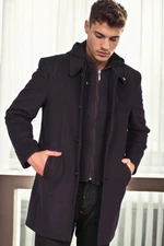 PLT8335 DEWBERRY MEN'S COAT-PATTERNED NAVY BLUE 2