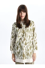 LC Waikiki Crew Neck Patterned Long Sleeve Women's Sweatshirt Tunic