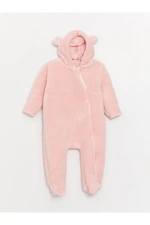 LC Waikiki Long Sleeve Hooded Baby Girl Plush Jumpsuit