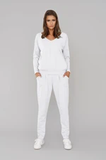 Women's tracksuit Karina with long sleeves, long pants - white