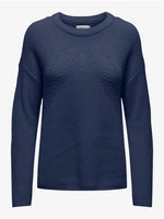 Navy blue women's basic sweater ONLY Bella - Women