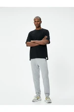 Koton Jogger Sweatpants Tie Waist Stitching Detail Zipper with Pocket.