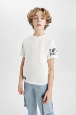 DEFACTO Boys' Crew Neck Printed Short Sleeve T-Shirt