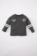 DEFACTO Baby Boy Crew Neck Printed Long Sleeve T-Shirt