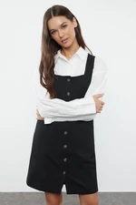 Trendyol Black Square Collar Polyviscon Fabric Lined Mini Woven Jacket Dress