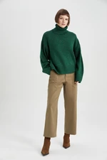 DEFACTO Gabardine Trousers Straight Fit Pocket High Waist Straight Leg