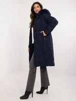 Dark blue long winter jacket