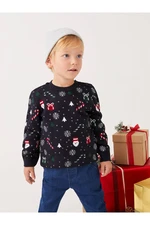 LC Waikiki Crew Neck Long Sleeve New Year Themed Baby Boy Knitwear Sweater